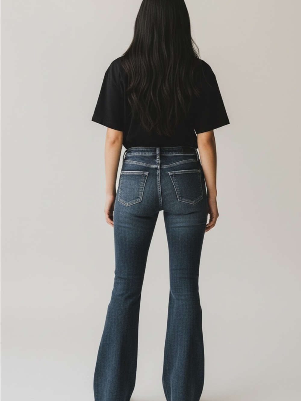 KanCan Faded Black Flare Jeans with raw hem size 25